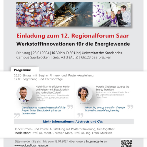 Der Einladungsflyer des 12. Regionalforums Saar